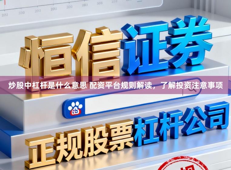 炒股中杠杆是什么意思 配资平台规则解读，了解投资注意事项